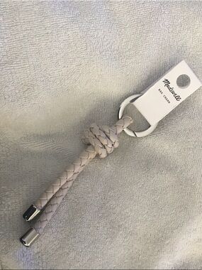 Madewell Braided Leather Tassel Keyring - Light Beige